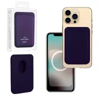 Чехол Leather Wallet Violet iPh 12 - 15 Pro Max (Анимация NFC Clear) с лого