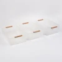 Корзины для хранения Wood Fusion, набор 3 шт.: 33&times;23&times;11 см, пластик, буковое дерево