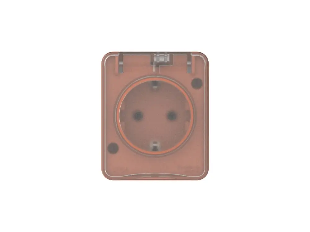 AtlasDesign PROFI IP54 О/У РОЗЕТКА с заземлением со шторками 16А 250В, ТЕРРАКОТОВЫЙ