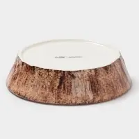 Тарелка глубокая Magistro Wood, 700 мл, d=18.2 см, фарфор, коричневая