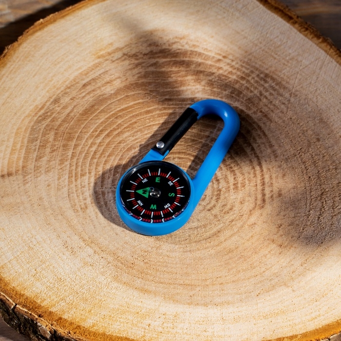 Компас Maclay 2603, с карабином, d=3 см, цвет МИКС