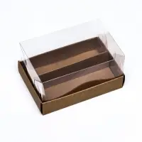 Кондитерская коробка складная под 2 эклера, крафт, 9×13.5×7 см
