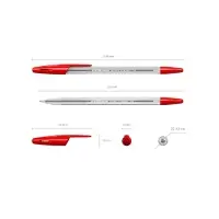 Ручка шариковая Erich Krause R=301 Classic Stick, узел 1.0 мм, чернила красные, длина линии письма 2000 метров, штрихкод на ручке