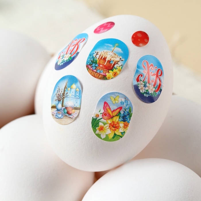 Пасхальный набор &laquo;ХВ Классика&raquo;: 2 красителя: бирюзовый, фиолетовый + наклейки для яиц