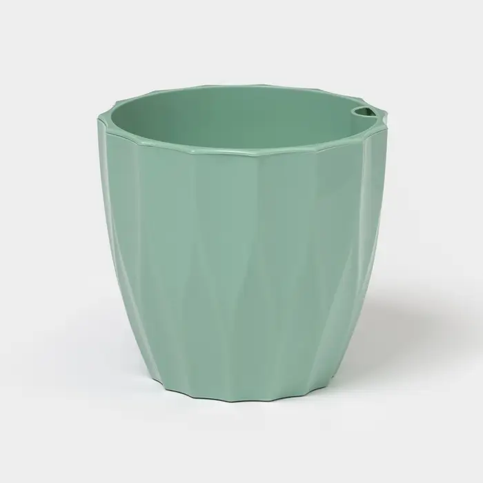 Кашпо для цветов со вставкой &laquo;Флюте&raquo;, 1.9 л, цвет нефрит
