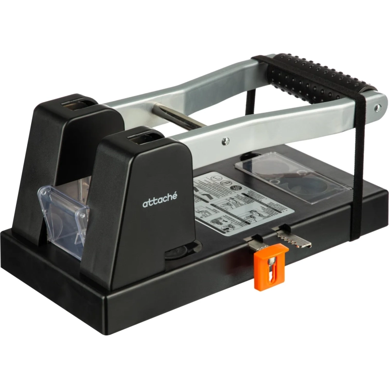 Дырокол Attache до 110 листов, металлический, мощный, черный