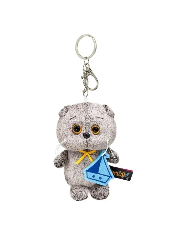 Мягкая игрушка - брелок &laquo;Кот Басик&raquo; с корабликом, 12 см