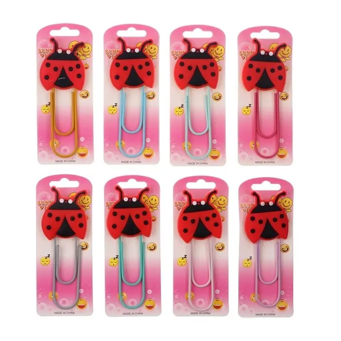 Закладка-скрепка большая «Божья коровка», 11 см, МИКС Закладка-скрепка большая «Божья коровка», 11 см, МИКС