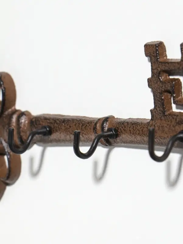 Крючки настенные &laquo;Ажурный ключ&raquo;, ключница декоративная, чугун, 27.2&times;12&times;3.5 см