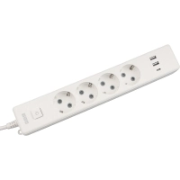 Удлинитель Power Cube, 4р/1.9м выкл.,3USB, 3.5кВт,16А,3x1,0 белый(PC-6-2M)