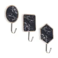 Крючки самоклеящиеся тм VETTA Черный мрамор, пластик, металл, 2шт