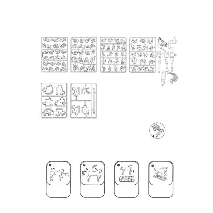 Пазл 3D кристаллический, «Лошадь» на подставке, 100 деталей, цвета МИКС Пазл 3D кристаллический, «Лошадь» на подставке, 100 деталей, цвета МИКС