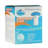 Комплексный препарат длительного действия Aqualand &laquo;Комплекс - хлор&raquo;, 6 в 1, с поплавком и дозатором, 580 г