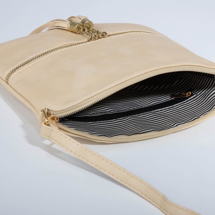 Сумка кросс-боди на молнии, цвет бежевый Сумка кросс-боди на молнии, цвет бежевый