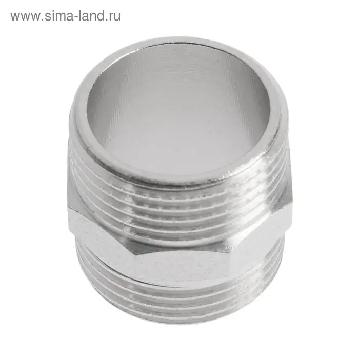 Ниппель CTM, 3/4", наружная резьба, никелированная латунь