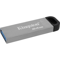 Флеш-память Kingston DataTraveler Kyson, USB 3.2 G1, сереб, DTKN/64GB