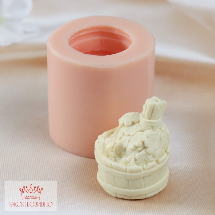 Молд силиконовый Молд силиконовый "Веник в тазу" изделие 4х4х5,5 см