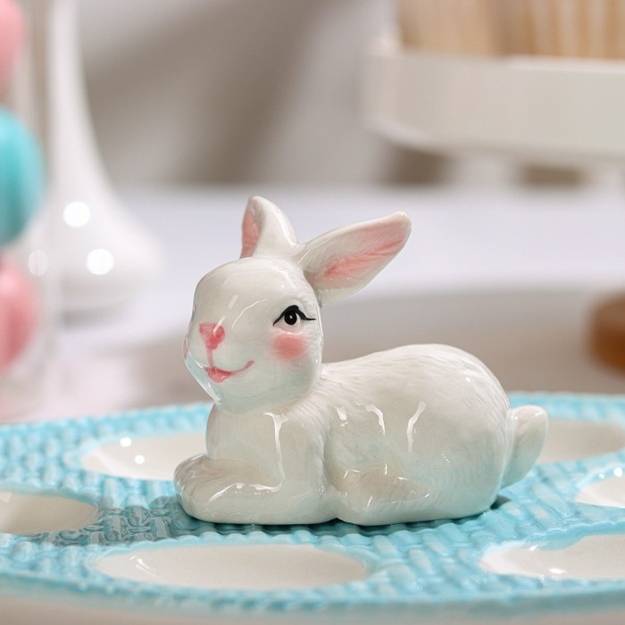 Подставка для яиц Доляна «Зайка», 25×18×9 см, цвет голубой Подставка для яиц Доляна «Зайка», 25×18×9 см, цвет голубой