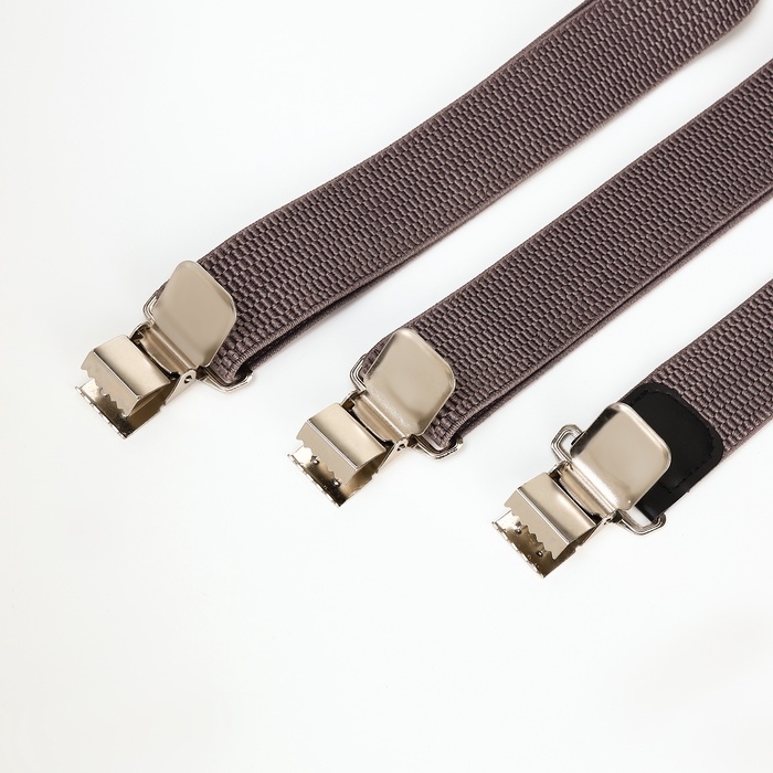 Подтяжки взрослые, ширина 3,8 см, цвет серый Подтяжки взрослые, ширина 3,8 см, цвет серый