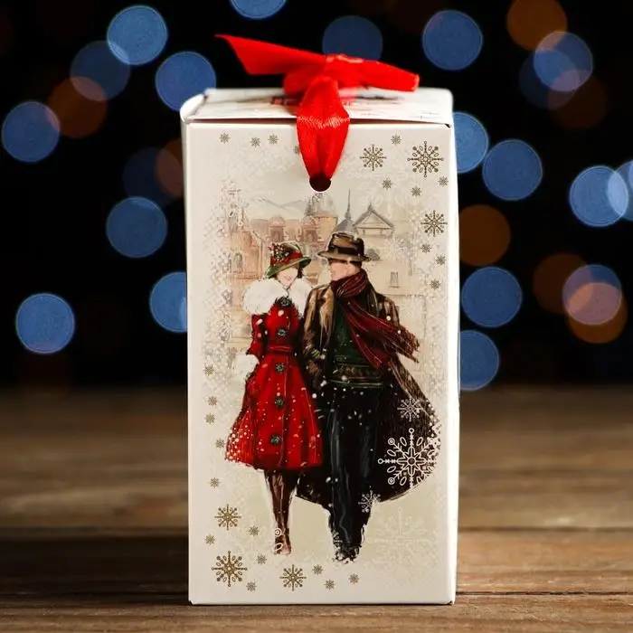 Подарочная коробка «Новогодний комплимент», 11×6×11 см Подарочная коробка «Новогодний комплимент», 11×6×11 см