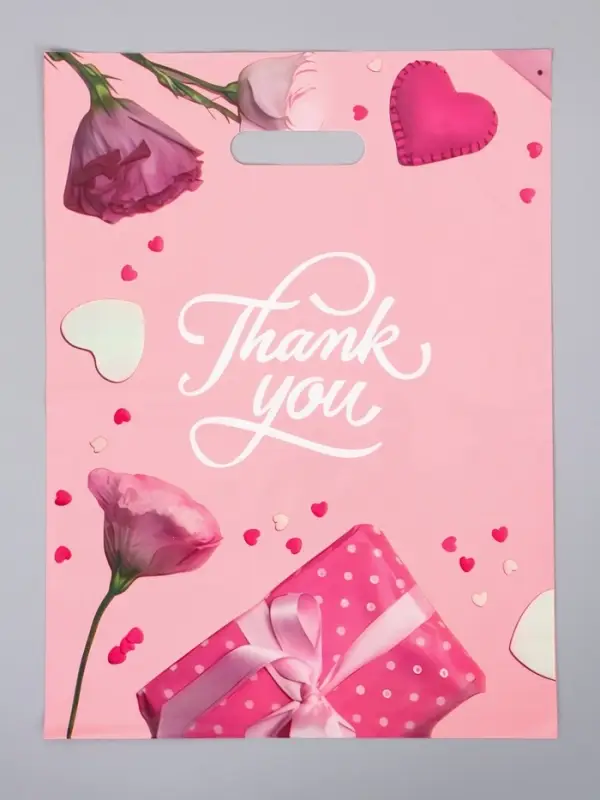 Пакет полиэтиленовый с вырубной ручкой "Бант" 30 х 40 см 60 мкм