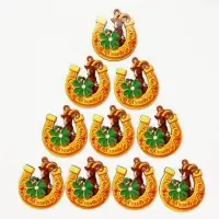 Елочная игрушка деревянная, набор 10 шт. &laquo;На удачу&raquo; 80&times;92 мм