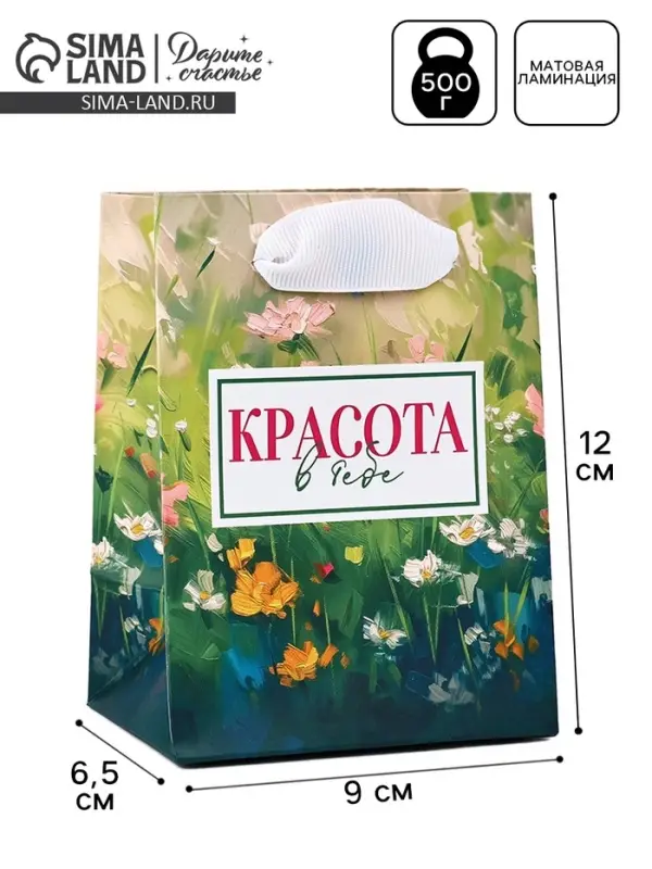 Пакет ламинированный «Цветы», 9 х 12 х 6.5 см Пакет ламинированный «Цветы», 9 х 12 х 6.5 см