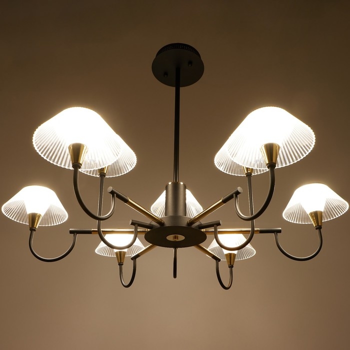 Люстра 1695/9 LED 216Вт 3000-6000К черно-золотой 95х95х113 см BayerLux