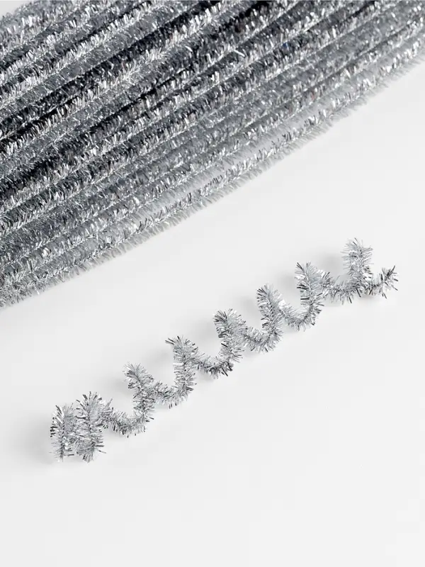 Синельная проволока &laquo;Блеск&raquo;, набор 50 шт., серебряная, 30 см