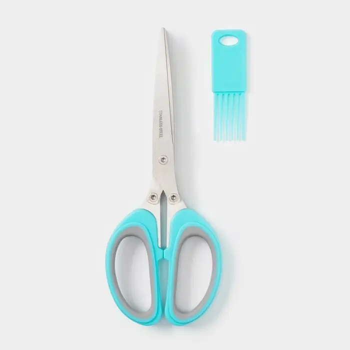 Ножницы кухонные для зелени Доляна &laquo;Кольца&raquo;, 19 см, голубые