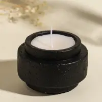 Свеча в вулканическом подсвечнике "Цилиндры" чёрная 8,1х8,1х5,4 см