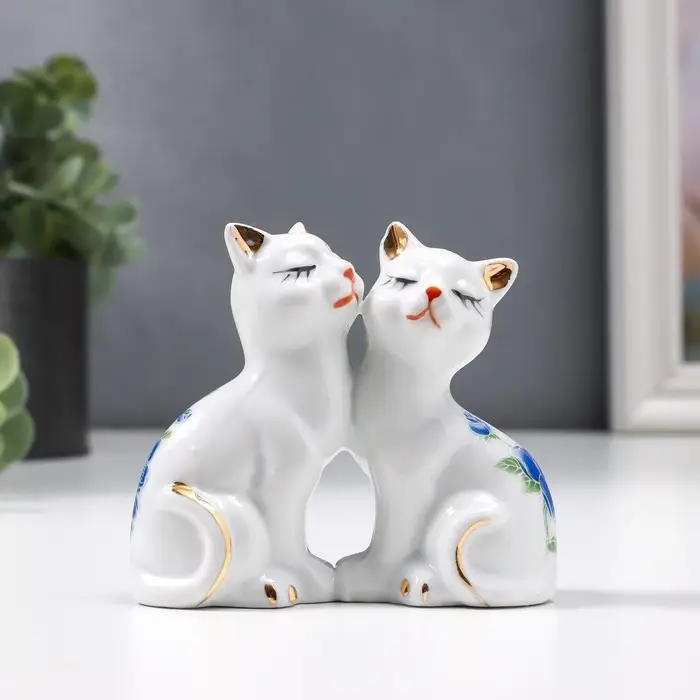 Фигурка керамика &laquo;2 котёнка в цветочек&raquo;, 7&times;8 см