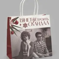 Пакет подарочный &laquo;Скандал&raquo;, Мосфильм, 22&times;22&times;11 см, крафт