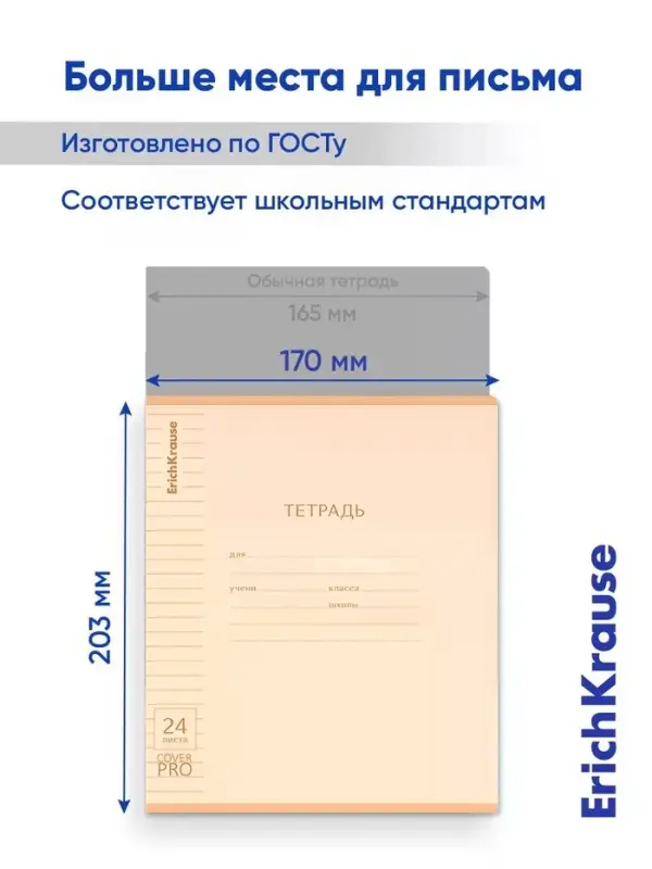 Тетрадь 24 листа в линейку ErichKrause CoverPro matt Dream, МИКС
