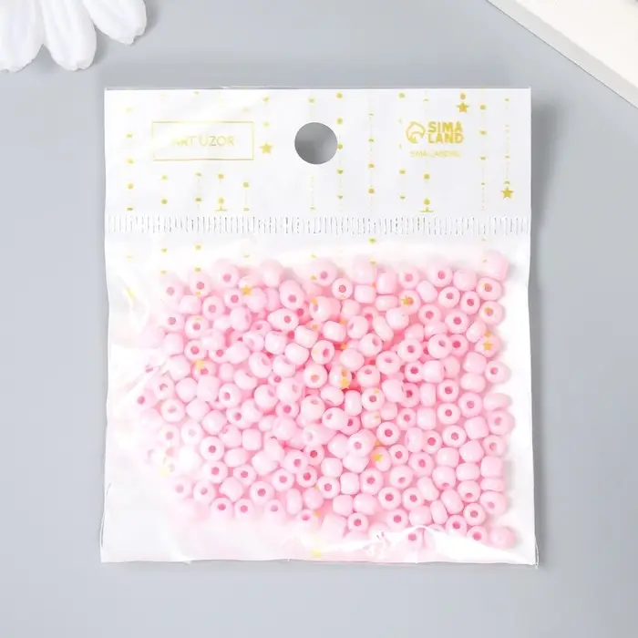 Бисер круглый 6/0  Бисер круглый 6/0 "Розовый" 20 гр