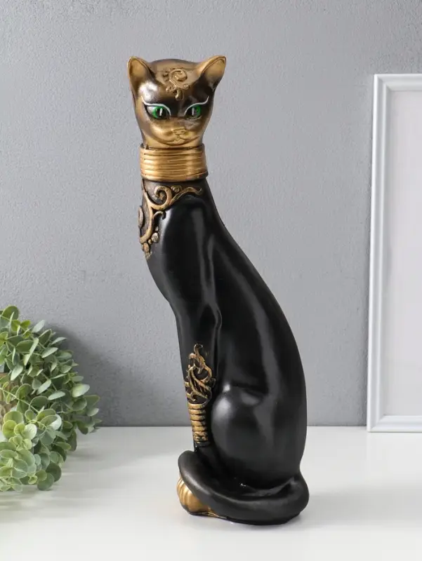 Копилка для денег &laquo;Кошка Маркиза с обручем&raquo;, чёрная, 48&times;18&times;15 см