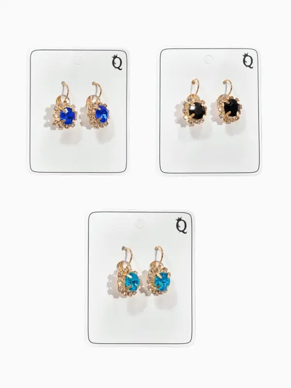 Серьги со стразами &laquo;Круг&raquo;, вечеринка, крупный, МИКС