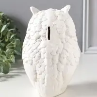 Копилка для денег &laquo;Филин Филя&raquo;, 13&times;13&times;20 см, белый