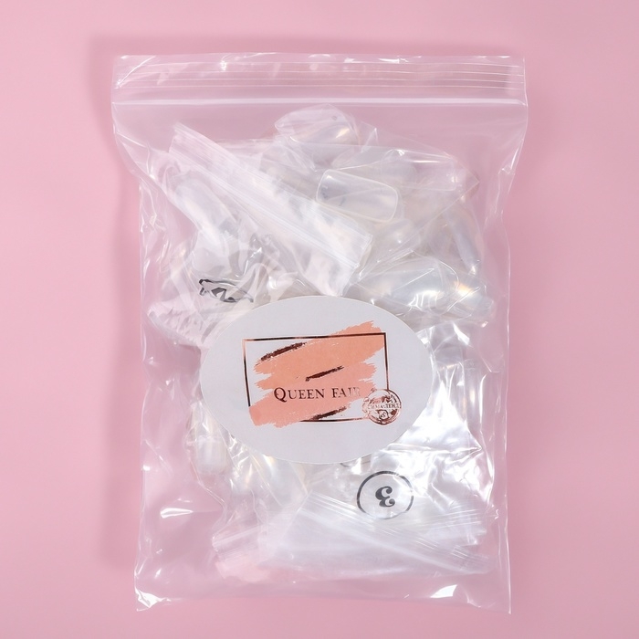 Типсы для наращивания ногтей, 500 шт, форма мягкий квадрат, 10 размеров, цвет прозрачный