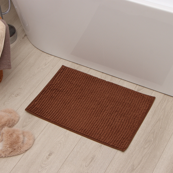 Коврик для ванной Этель Букли цвет кофе, 38х58 см Коврик для ванной Этель Букли цвет кофе, 38х58 см