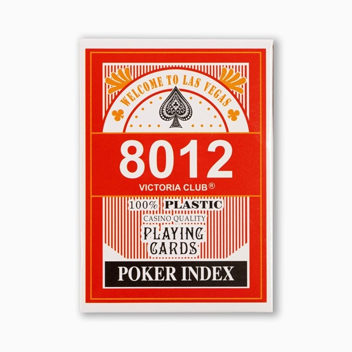 Карты игральные пластиковые "8012", 54 шт, 28 мкм, синие, 6.3 х 8.8 см