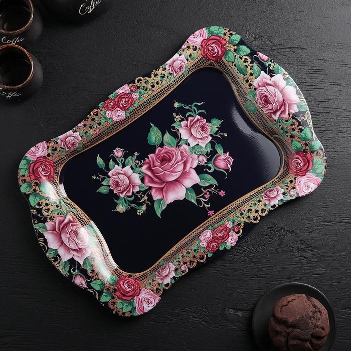 Поднос из нержавеющей стали «Бахмал», 38×24,7 см, рисунок МИКС Поднос из нержавеющей стали «Бахмал», 38×24,7 см, рисунок МИКС