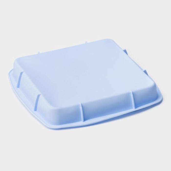 Форма для выпечки Доляна «Квадрат», силикон, 22×23×3,5 см, внутренний размер 20×20 см, цвет голубой Форма для выпечки Доляна «Квадрат», силикон, 22×23×3,5 см, внутренний размер 20×20 см, цвет голубой