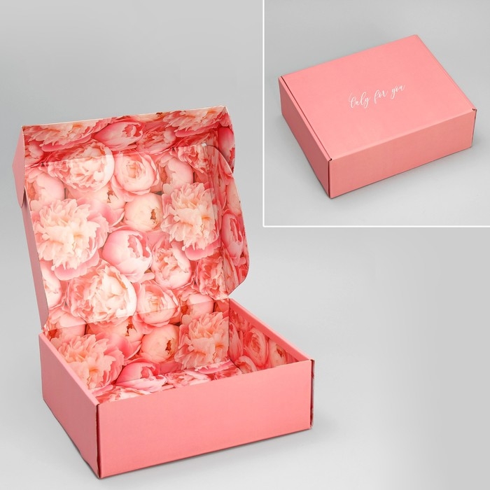 Коробка подарочная складная, упаковка, «Нежные пионы», 27 х 21 х 9 см Коробка подарочная складная, упаковка, «Нежные пионы», 27 х 21 х 9 см