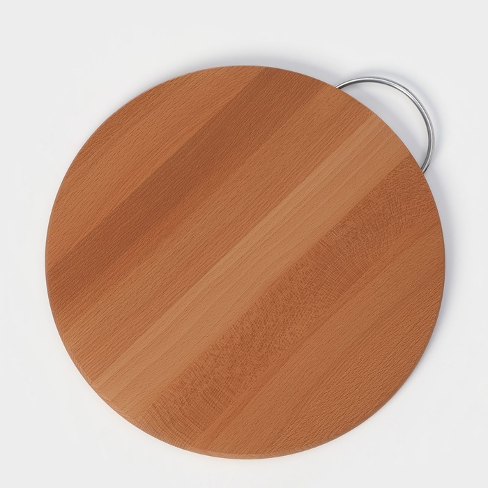 Доска разделочная Adelica, с металлической ручкой, d=30 см, толщина 1,6 см, бук Доска разделочная Adelica, с металлической ручкой, d=30 см, толщина 1,6 см, бук