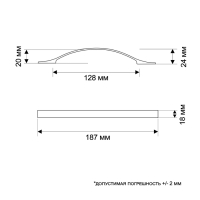 Ручка-скоба РС134, м/о 128 мм, цвет матовый никель