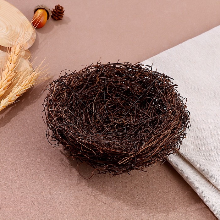 Гнездо из природных материалов для декора, 13×13×6,5 см