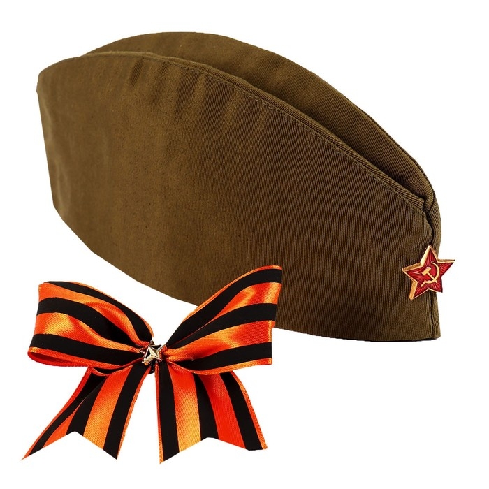 Набор «9 мая», 2 предмета: пилотка, лента на значке Набор «9 мая», 2 предмета: пилотка, лента на значке