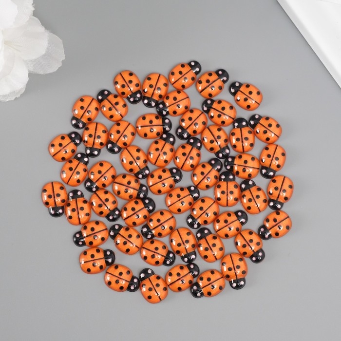 Декор для творчества Декор для творчества "Божья коровка" (уп. 50 шт.) 9х13 мм, оранжевый