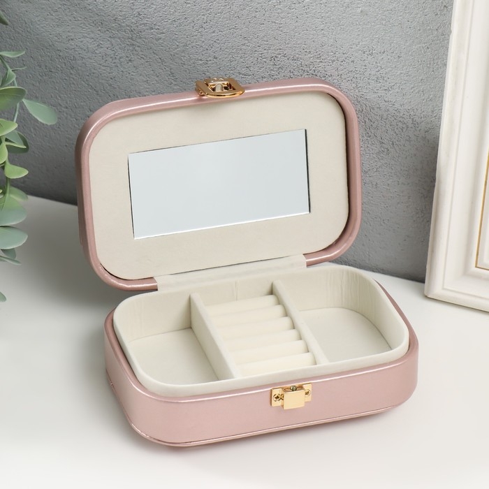 Шкатулка кожзам для украшений  Шкатулка кожзам для украшений "Эмори" розовый неон 15х10х4,5 см